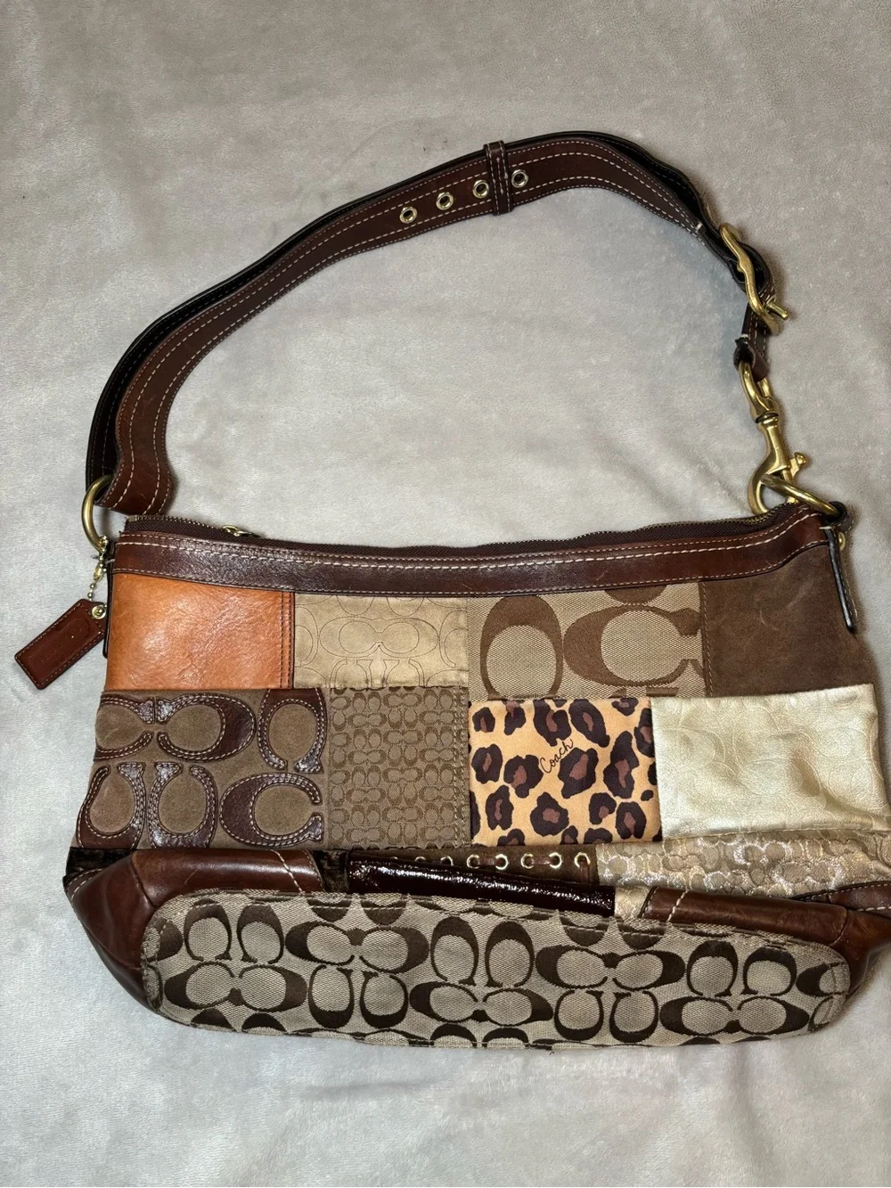 Vintage Coach Patchwork Large Shoulder Bag